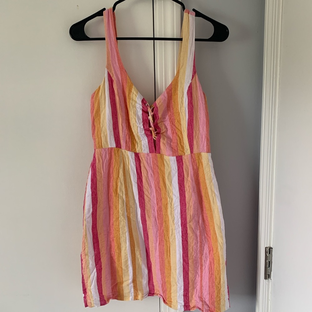 Striped Linen Sundress — Forever 21